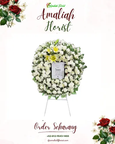 Krans Bunga Duka Cita di Sindangresmi